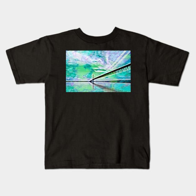 "The Mighty Mac" - Michigan Fluid Art Series Kids T-Shirt by Colette22